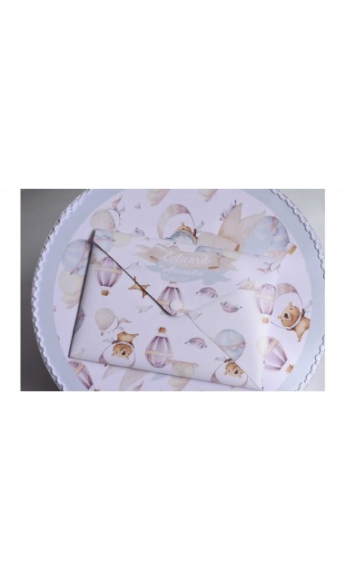 Trusou de botez cu ursuleti si baloane de aer cald Air Ballons Teddy Bear 3